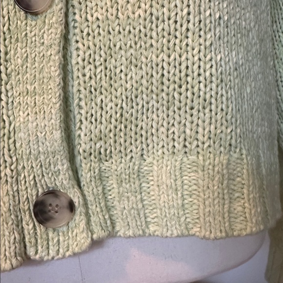 LOFT Women's Bright Green Knit Cardigan - Picture 7 of 10